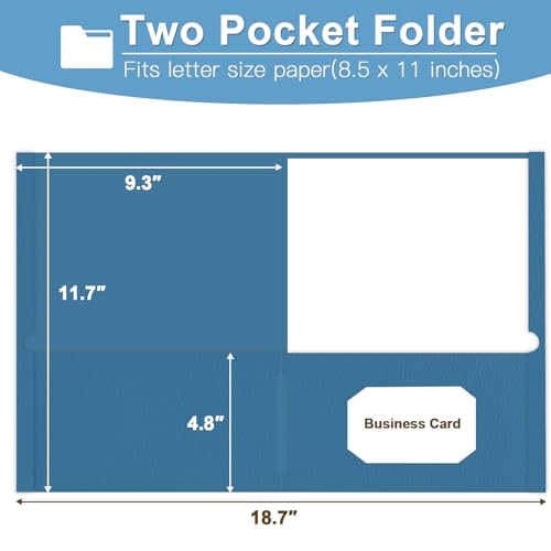 Folders with Pockets, LAYZZ 30 Pack Paper Pocket Folders, 2 Pocket File folders Fits Letter Size Paper, for School Office and Home (Blue) - color: Blue