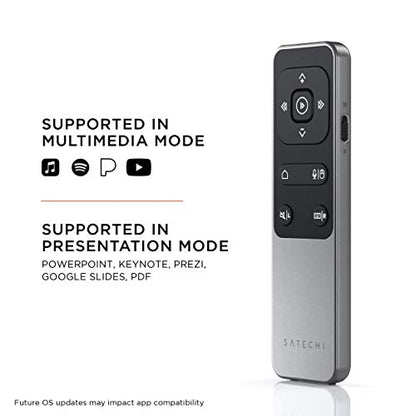 Satechi Bluetooth Remote Control, R2 Multimedia Remote Control in Presentation & Media Mode, for MacBook Air/Pro/Neo, iPad Air/Pro, Not Compatible with Windows 10/11