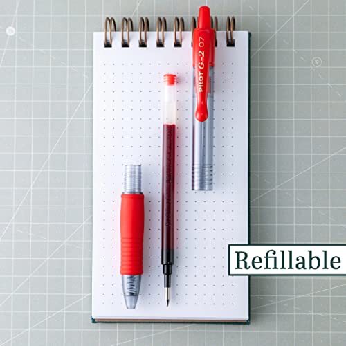 PILOT G2 Premium Gel Roller Pens,Fine Point 0.7 mm,Red Pens - Ideal for School,Journaling & Office Writing,(Pack of 8) - color: Red (Pack of 8)