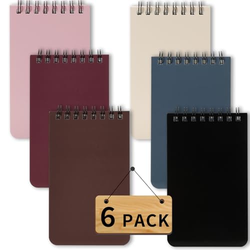 QiCheng 6pcs Pocket Notebook Mini Notepad Small Spiral Notebooks 3X5Inch | functionality PortabilityPortability convenience - size: 6-dark colour