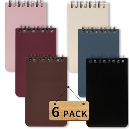 QiCheng 6pcs Pocket Notebook Mini Notepad Small Spiral Notebooks 3X5Inch | functionality PortabilityPortability convenience - size: 6-dark colour