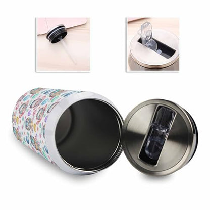 Easter Eggs Colorful Gnomes Spring Flowers 14oz Stainless Steel Tumbler with Lid & Straw-Double Wall Vacuum Insulated Travel Mug Water Bottle Coffee Beverage Drinks Cup - size: 14 Ounces