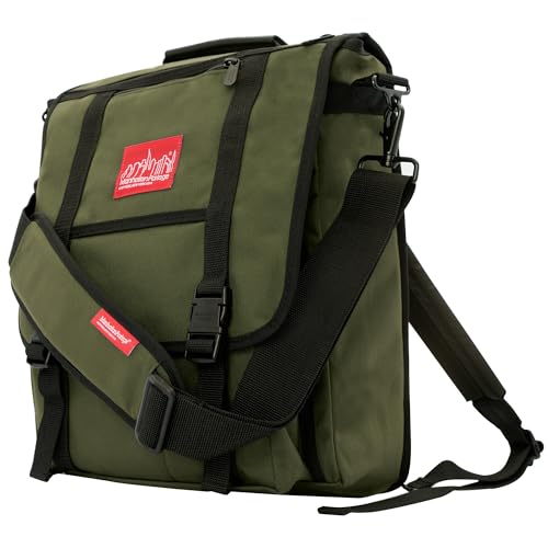 Manhattan Portage Commuter Laptop Bag Stylish Messenger Bag for Men & Women Durable Cordura Fits Up to 17" Laptop Ideal for Work College Travel (Olive) - color: Olive