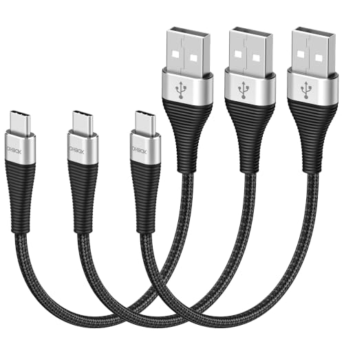 Short USB C Cable 1FT USB A to USB C Cable 3A Type C Fast Charging 3Pack | USB Type C Cable for Carplay Portable USB to USB C Cable for iPhone 17/16/15/Pro Max, Samsung Galaxy S26 and More - color: Black, size: 1FT