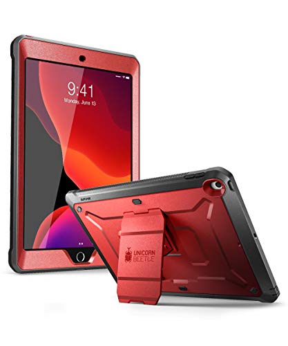 SUPCASE for iPad 9th Generation Case with Screen Protector (Unicorn Beetle Pro), [Built-in Stand] Heavy Duty Rugged Protective Case for iPad 10.2 9th / 8th / 7th Generation (2021/2020/2019), Red - color: MetallicRed