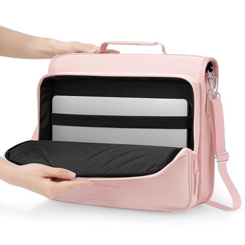 SUNEE Zipper Binder 3 Ring 2-Inch in Pink Lotus Features a Shoulder Strap, 13 Inch Laptop Pocket, with Multiple Storage Pockets. Ideal Organizer for Middle School Students - color: Pink Lotus