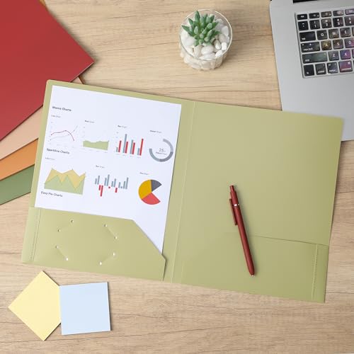 Mr. Pen- Plastic Folders with Pockets, 5 pcs | Aesthetic File Folder with Business Card Slot, 2-Pocket Folder, Back to School, Office, Filing Supplies - color: Terracotta, size: 5 Pack