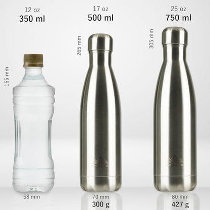 Mont-Clair Stainless Steel Water Bottle, Vacuum insulated - BPA Free, 12h Hot & 24h Cold Drinks, Metal Water Bottle 25 oz Leakproof, Ideal for Adult, Kids, Running - Black - color: Black, style: 25 Ounces