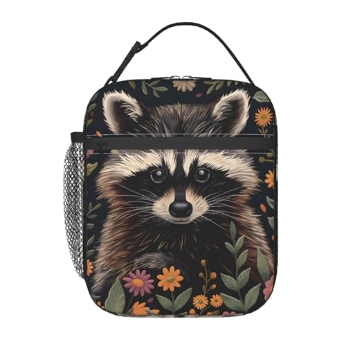 Insulated Lunch Box for Kids Boys Girls, Reusable Lunch Bag for School, Office, Work, Picnic, Travel, Raccoon Lunch Box - color: lunch box 87