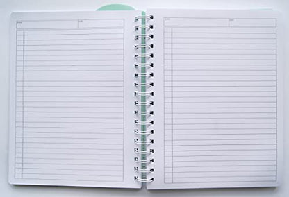 Carolina Pad | Noted Premium Ideal Notebook | Robin Egg Blue | 100 Sheets | 9.5" x 7.375" | Features Durable Poly Covers, Premium Executive Ruled Pages, Monthly Reminder Pages | Twin Wire Bound