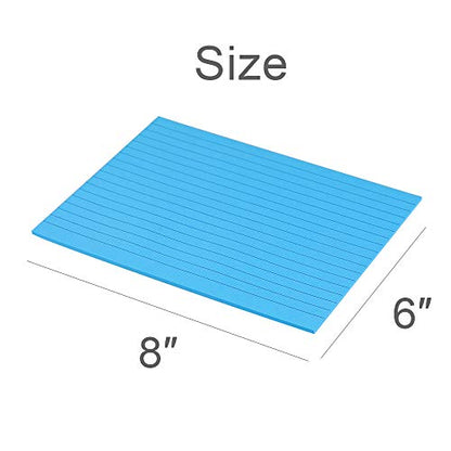 Lined Sticky Notes 6X8 in Bright Ruled Post Stickies Colorful Super Sticking Power Memo Pads Its Strong Adhesive, 5 Pads/Pack, 28 Sheets/pad - size: 6x8 in