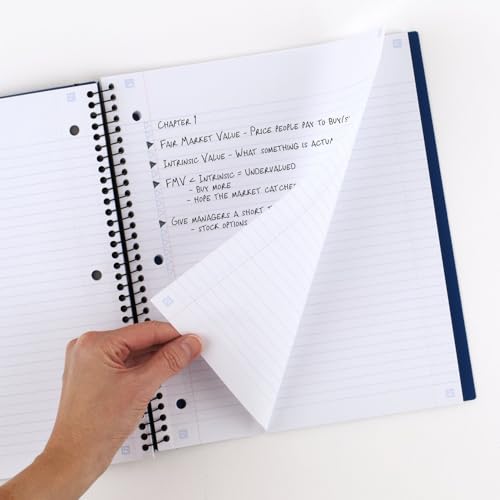 Five Star Advance Spiral Notebook + Study App, 1 Subject, College Ruled Paper, 8-1/2" x 11", 100 Sheets, Spiral Guard, Movable Tabbed Dividers, Color Selected For You, 1 Count (06322)