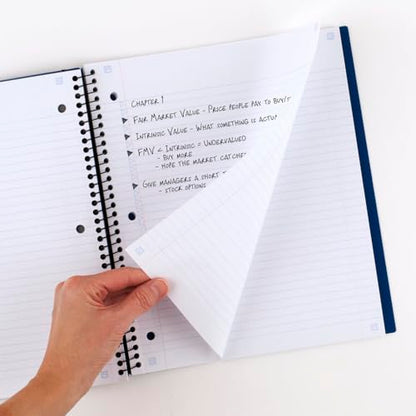 Five Star Advance Spiral Notebook + Study App, 1 Subject, College Ruled Paper, 8-1/2" x 11", 100 Sheets, Spiral Guard, Movable Tabbed Dividers, Color Selected For You, 1 Count (06322)