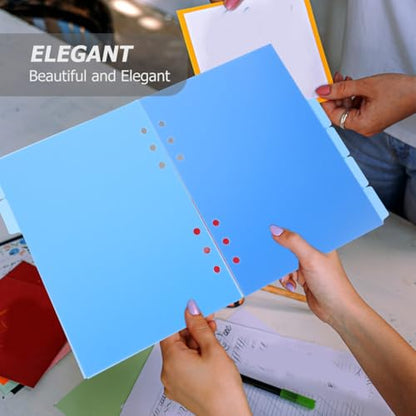 Plastic Binder Dividers with Tabs 6-Pack 8.27 X 6.18 Inches Separation Pages for Office School and Home Binder Organization
