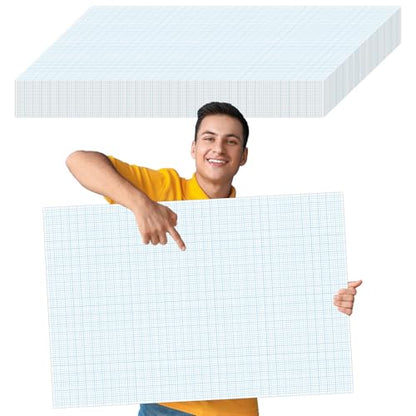 gisgfim 50 Sheets Large Graph Paper 24 X 36 in Graph Paper Pad 1/4 in Ruled Large Grid Paper Sheet Blueprint Paper Engineering Paper Poster for Architect Designer Mathematician Draftsman(White Blue) - color: White Blue