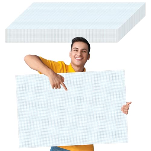 gisgfim 50 Sheets Large Graph Paper 24 X 36 in Graph Paper Pad 1/4 in Ruled Large Grid Paper Sheet Blueprint Paper Engineering Paper Poster for Architect Designer Mathematician Draftsman(White Blue) - color: White Blue