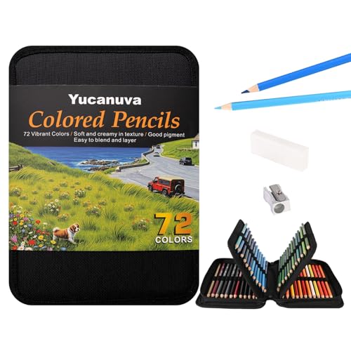 72 Colored Pencils for Adult Coloring Books, Perfect for Coloring | Oil-Based Cores Pencils Set with Zipper Case, Eraser and Sharpener Coloring Pencils for Adults, Beginners,Artists - style: 72Sea