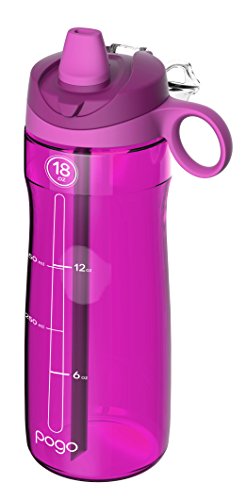 Pogo BPA-Free Tritan Plastic Water Bottle with Soft Straw Lid, 18 Oz, Fuchsia (Pack of 6) - color: Fuchsia (Pack of 6)