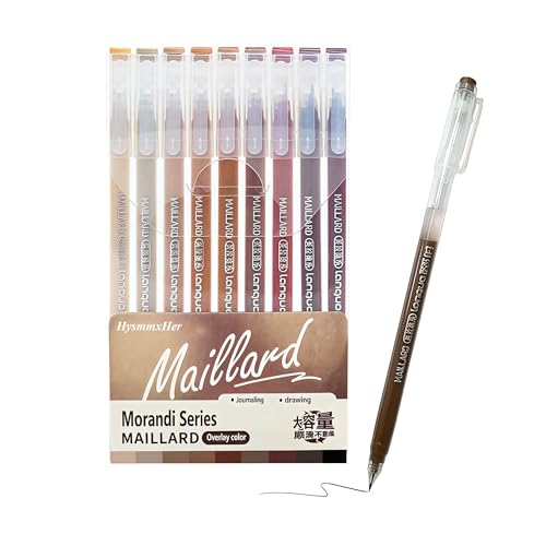 9 Colored Gel Pens Set, 0.6mm Fine Point for Black Paper & White Paper, Pens for Journaling, Adult Coloring Books, Bible, Drawing, Note Taking, Art & Journaling Supplies (Murad Colors) - color: Murad Colors