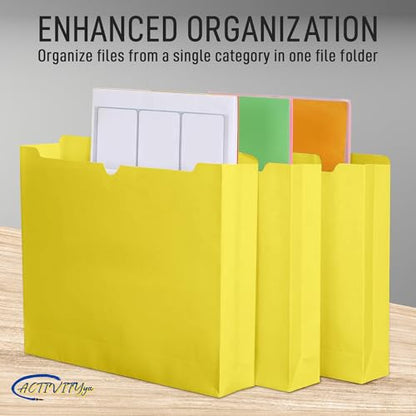 Yellow File Jackets, 2 Inch Expansion, Letter Size, Reinforced Straight-Cut Tab, 6 Pack - color: Yellow, style: 2 Inch Expansion