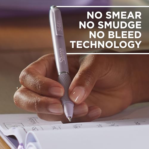 Sharpie S-Gel, Gel Pens, Medium Point (0.7mm), Icy Violet Barrel, Black Ink, 12 Count - color: Icy Violet