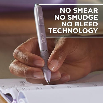 Sharpie S-Gel, Gel Pens, Medium Point (0.7mm), Icy Violet Barrel, Black Ink, 12 Count - color: Icy Violet