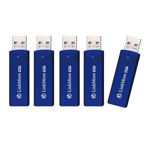 LinkMore 64GB (5 Pack) EJECT32 USB Flash Drive – USB 3.2 Retractable Memory Stick,Read up to 100MB/s, Write up to 30MB/s, High Thumb Drive for PC, Mac, Laptop, Car Audio, Smart TV - color: Blue(EJ32)-64GB-5pack, size: 64GB