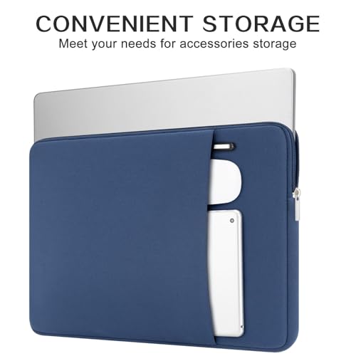 RAINYEAR 13 Inch Laptop Sleeve Compatible with 13.3" MacBook Air/Pro M1 M2 M3 M4 M5 A3449 A3240 A3113 A2681 A2338 Case with Front Pocket Accessories Pouch (Navy Blue,Upgraded Version) - color: Navy Blue(Upgraded Version), size: 13"