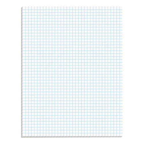 TOPS™ Quadrille Pad, 8 1/2" x 11", Quad Ruled, White, 50 Sheets Per Pad, Pack Of 12 Pads