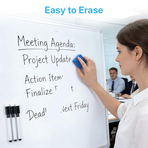 OWLKELA 20 Pcs Black Magnetic Dry Erase Markers with Eraser, Fine Tip Whiteboard Markers, Low Odor Dry Erase Set, White Board Markers for Office, Home, Classroom - size: 20 pieces