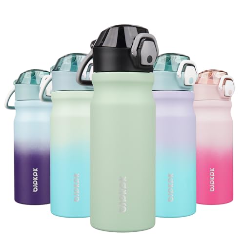 BJPKPK Stainless Steel Insulated Water Bottle with Straw Lid 18oz Reusable Metal Thermal Flask Bottles Keep Cold and Hot,Sage - color: Sage, size: 18 Ounces