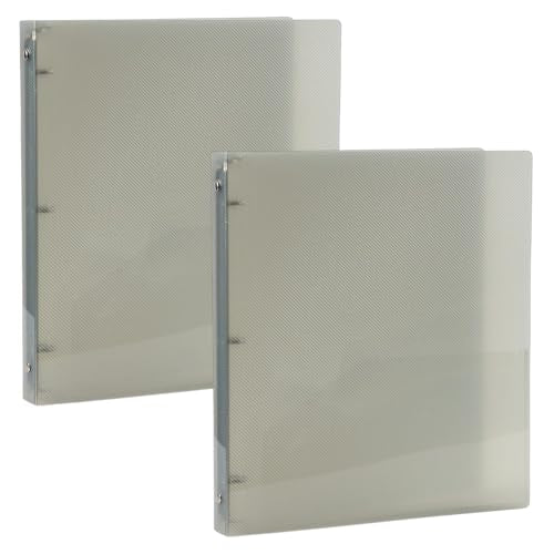 JAM PAPER Plastic 0.5 inch Binders - Smoke Grey 3 Ring Binders - 2/Pack - color: Smoke, size: 0.5 inch (Pack of 2)