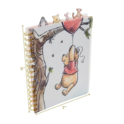 Disney Winnie the Pooh Tab Journal Spiral Notebook with Cute Dividers | Winnie The Pooh School Supplies & Office Stationery, 96 Lined Pages, Vinyl Cover, 8 x 7 Notebook for School, Planning & Gifts - style: Winnie the Pooh - White