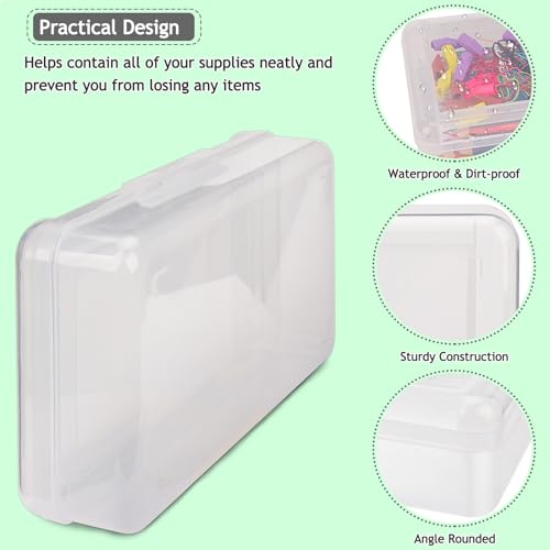 SFLHHDM Large Pencil Box, Double Layer Capacity Pencils Holders, Clear Hard Pen Case with Snap-tight Lid, Plastic Pencil Case for Office School, Pen Boxes Storage School Box (Transparent-1pcs) - color: Transparent-1pcs