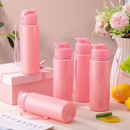 Mifoci 20 Pieces Water Bottle Bulk 17 oz Plastic Water Bottles Bulk Gym Sports Adults Reusable Large Bottles with Leak Proof Flip Top for Party Outdoor (Solid Pink) - color: Solid Pink