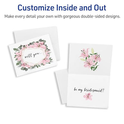 Avery Printable Note Cards, Envelopes Included, 4.25" x 5.5", Textured White, Inkjet Printer Compatible, 50 Blank Cards Total, Great for Product Branding, Marketing, and More (3379) - size: 4.25-Inch x 5.5-Inch