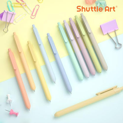 Shuttle Art Retractable Mild Gel Ink Pens - 11 Pack Black Fine Point Pens for Journaling, Taking Notes, School & Office - color: 11 Black Ink