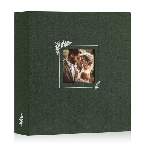Lanpn Scrapbook Photo Album 8.5x11, Linen Window Design Cover Top Load 3 Ring Folder Binder Photobook Photo Book 8.5 x 11 inch with 30 Plastic Sleeves 60 Pages Green - color: Green, size: 8.5x11"
