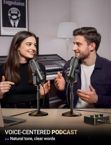 FIFINE AmpliTank TANK6S Vocal-Dynamic-Microphone, XLR-USB-Podcast-Microphone with Desktop Stand, Mute Button, Volume Knob, Studio Metal Built, Streaming-Mic for Content Creation, Music Recording - size: TANK6S