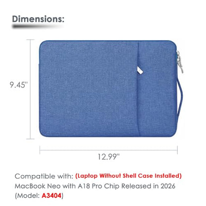 Laptop Sleeve Case for MacBook Neo 13'' | Protective with Handle Travelling Carrying Canvas Bag Accessories for Home Office (Aqua) - color: Aqua