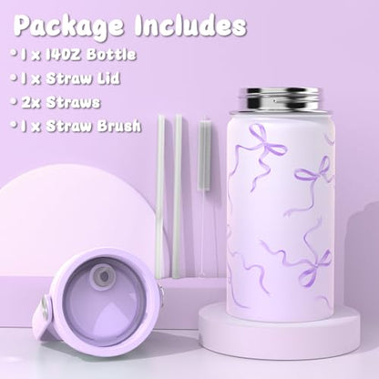 ACESAK Kids School Backpack for Girls, 4-In-1 Bookbag Backpack Set with 14OZ Insulated Kids Water Bottle, Lunch Bag Set for Girls Kid Teens Middle School Student, Girl Backpack for Schools - color: Black-purple