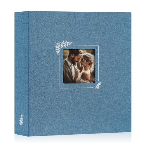 Lanpn Scrapbook Photo Album 8.5x11, Linen Window Design Cover Top Load 3 Ring Folder Binder Photobook Photo Book 8.5 x 11 inch with 30 Plastic Sleeves 60 Pages Blue - color: Blue, size: 8.5x11"