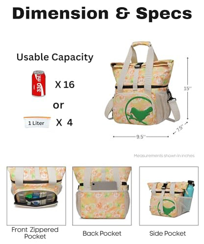 SUNNY BIRD Dual Compartment Lunch Bag Insulated Lunch Box for Women and Men (Grapefruit Pink) - color: Grapefruit Pink