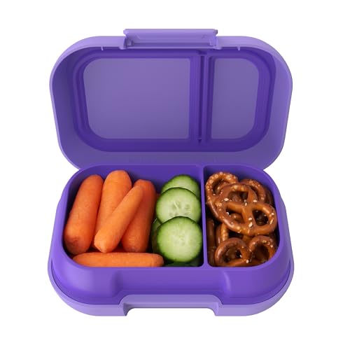 Bentgo Kids Snack Leak-Proof 2 Compartment Bento-Style Container | For Snacks & Small Meals, Easy-Open Latch, Dishwasher Safe, BPA-Free for School, Daycare, & Sports, Ages 3+ (Purple) - color: Purple