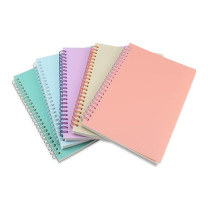 5 Pack Lined Spiral Journal Notebook for Women & Men, 8.3" x 5.7",80 Sheets/160 Pages College Ruled Notebook, A5 Plastic Hardcover Notebook for Office,School,Home