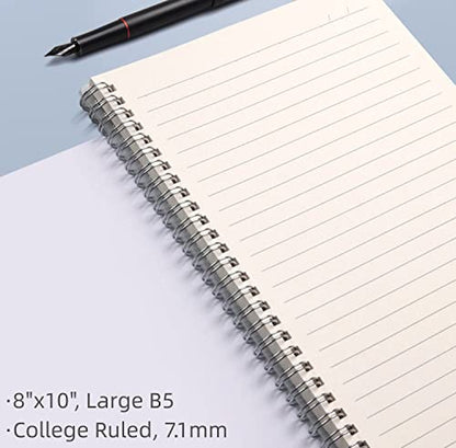 Spiral Notebook, College Ruled Notebook Journal, 4 Pack Large B5 Lined Notebooks for Work, School, Notes Taking, 8" x 10" Subject Notebook, 560 Thick Paper, 24pcs Index Tabs, Assorted Pastel Notebook - size: 8" x 10", style: College Ruled