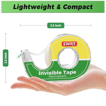 SWRT Invisible Tape with Dispensers, Matte Finish Clear Tape, 6 Rolls, 3/4 in x 800 Inches Each, Office Tape Rolls for Gift Wrapping, Home, School & Scrapbook Supplies - size: 6-PACK w/DISPENSER