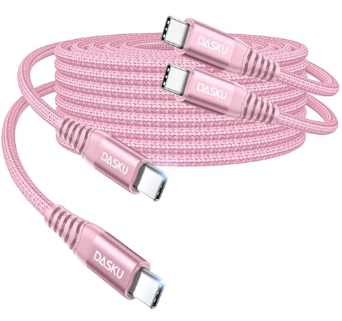 USB C to C Cable 6FT, 2Pack USB C Cable Fast Charging 60W, USBC to USBC Cable Upgraded Extra Durable Braided USB C Cord Compatible with iPhone 17 16 15 Pro Max,Samsung Galaxy S10, LG and More-Pink - color: Pink, size: 6FT, style: USB C to USB C