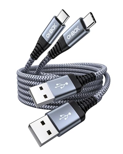 Short USB A to USB C Cable 3FT, USB C Fast Charging Cable, Durable Braided | USB to USB Type C Cord for Car iPhone USB C Charger for iPhone 17/16/15/Pro Max/Plus, Samsung Galaxy S23 and More-2Pack Gray - color: Grey, size: 3FT, style: USB A to USB C
