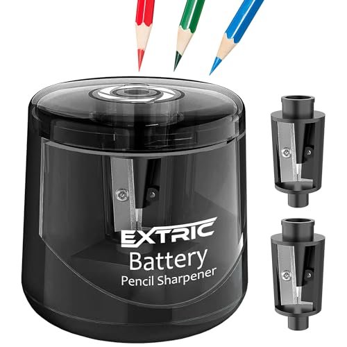 Battery Powered Electric Pencil Sharpener for #2 and Colored Pencils, Portable Sharpener for 6-8mm Pencils, Small Electronic Pencil Sharpeners for Home, School, Classroom, and Office Use